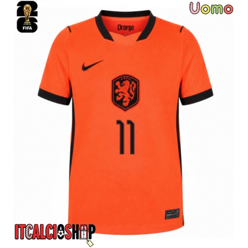 Paesi Bassi Cody Gakpo #11 Prima Maglia Mondiali 2026 Manica Corta